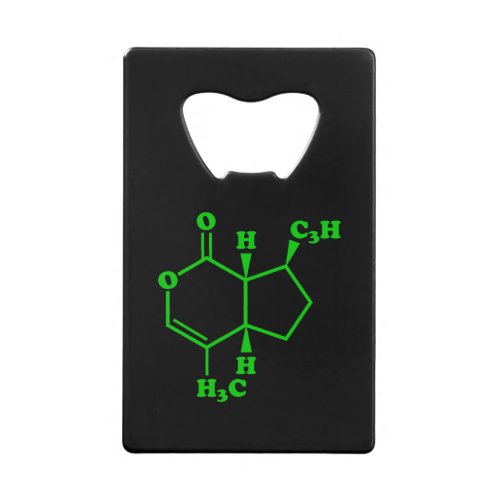 Catnip Nepetalactone Molecular Chemical Formula Credit Card Bottle Opener