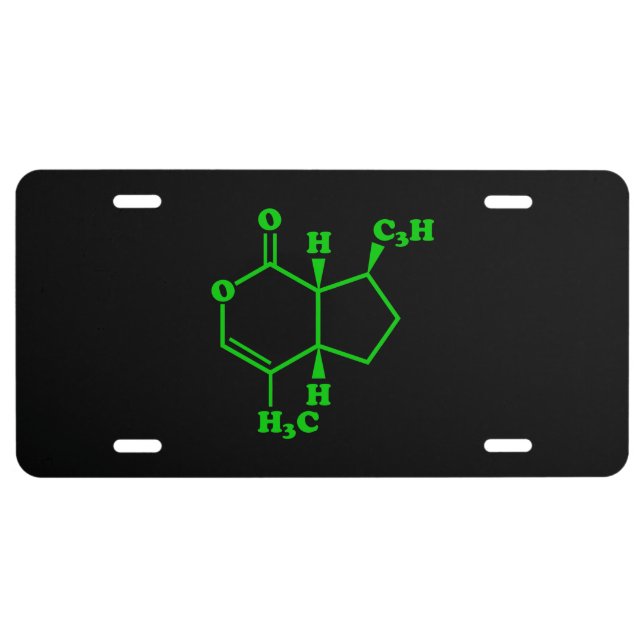 Catnip Nepetalactone Molecular Chemical Formula License Plate (Front)