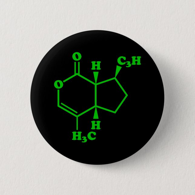 Catnip Nepetalactone Molecular Chemical Formula Pinback Button (Front)
