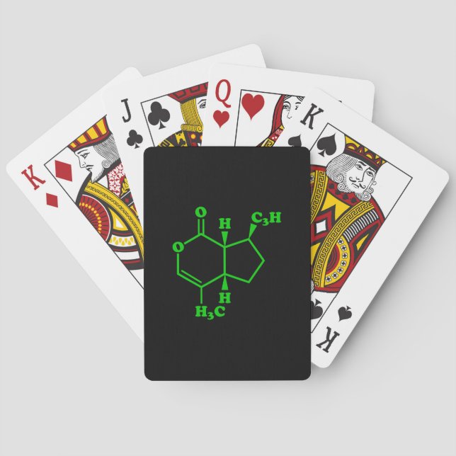 Catnip Nepetalactone Molecular Chemical Formula Poker Cards (Back)
