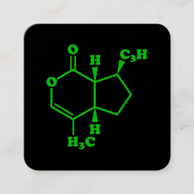 Catnip Nepetalactone Molecular Chemical Formula Square Business Card (Front)