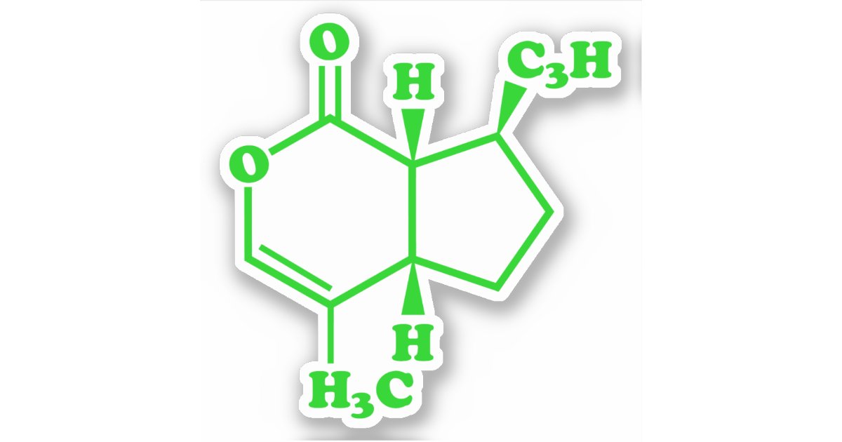 Catnip Nepetalactone Molecular Chemical Formula Sticker Zazzle
