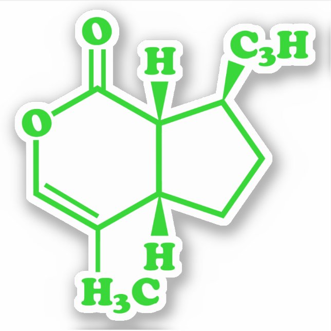 Catnip Nepetalactone Molecular Chemical Formula Sticker (Front)