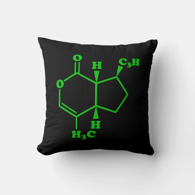 Catnip Nepetalactone Molecular Chemical Formula Throw Pillow (Front)