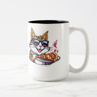 Catnip & Pizza Two-Tone Coffee Mug