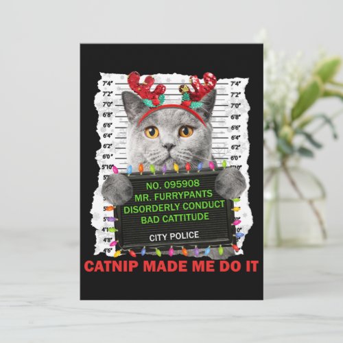 Catnip Ugly Christmas For Cat Mom Cat Dad Cat Love Holiday Card