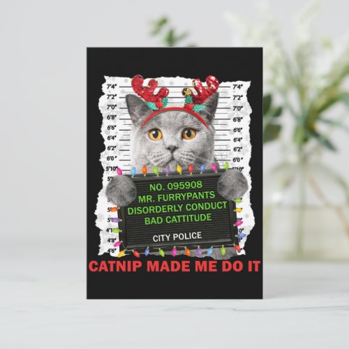 Catnip Ugly Christmas For Cat Mom Cat Dad Cat Love Thank You Card