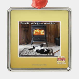 Catnuts roasting metal ornament