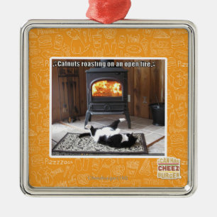 Catnuts roasting metal ornament