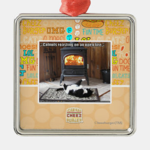 Catnuts roasting metal ornament