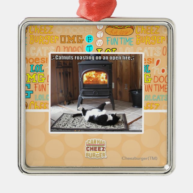 Catnuts roasting metal ornament (Front)
