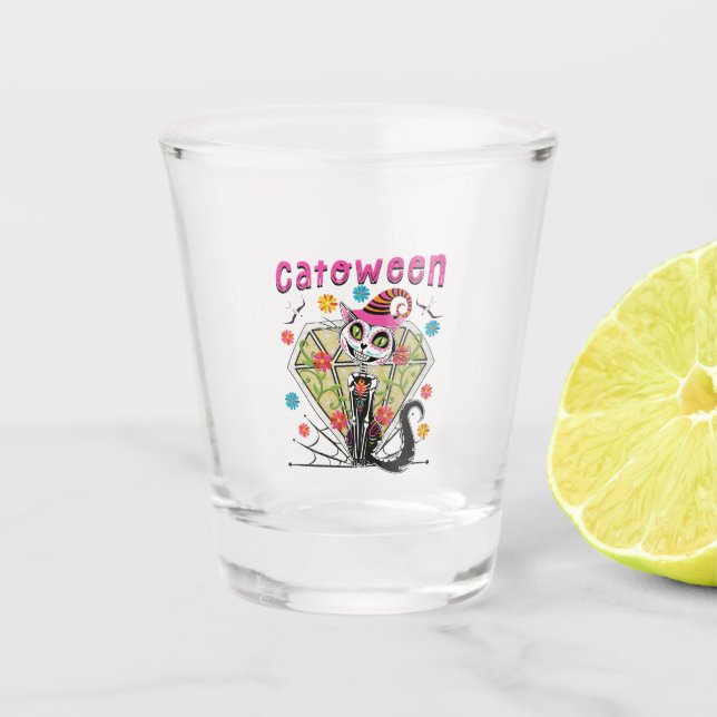 Catoween Halloween Shot Glass (Front)