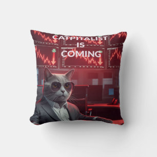 Catpitalist: Market Crash Comedy - Funny Pillow