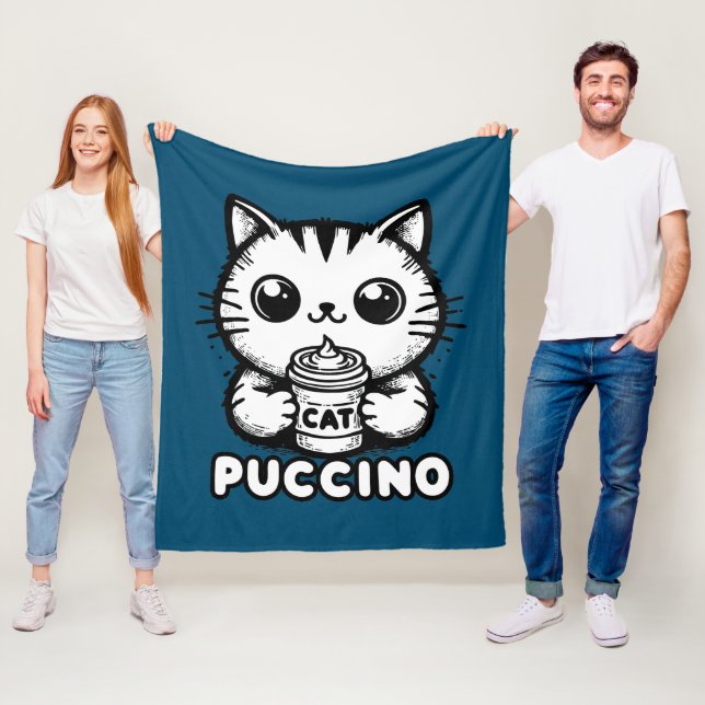 Catpuccino 1 fleece blanket (In Situ)