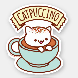 Cute Kawaii Coffee Lovers Latte Mug Stickers – Detour Shirts
