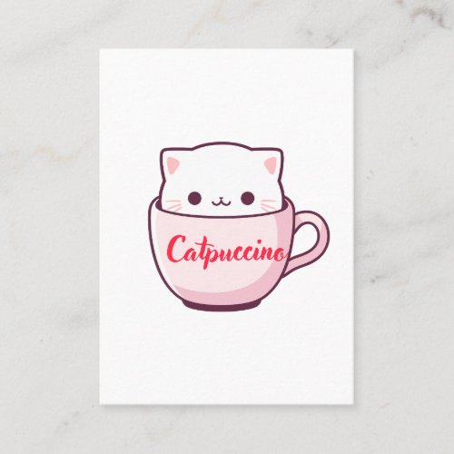 "Catpuccino Cute Cat Coffee Business Card" Card