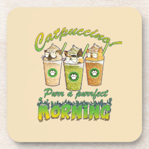 Catpuccino – Purr a Purrfect Morning Cute Cat Beverage Coaster