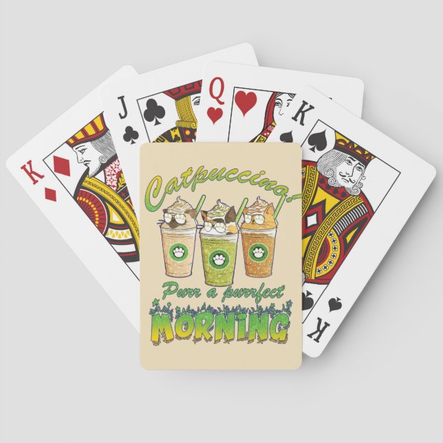 Catpuccino – Purr a Purrfect Morning | Cute Cat Poker Cards (Back)
