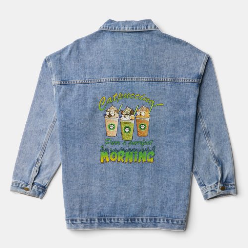 Catpuccino Purr a Purrfect Morning  Denim Jacket