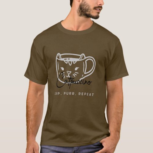 Catpuccino Sip Purr Repeat T_Shirt