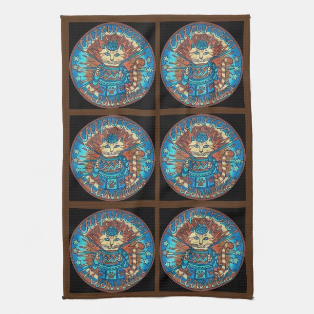 Catpurrcino Kitchen Towel (Vertical)