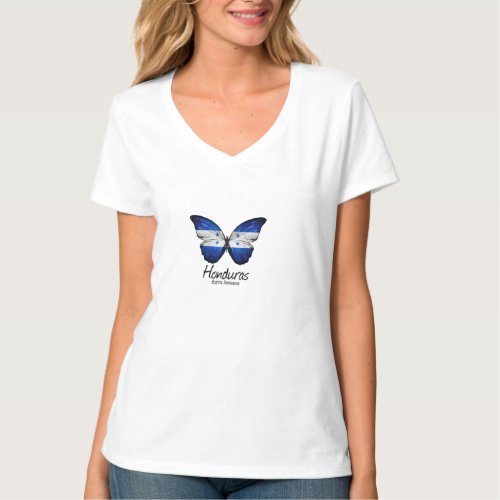 Catrachos Honduras Flag Honduran Flag Butterfly T_Shirt