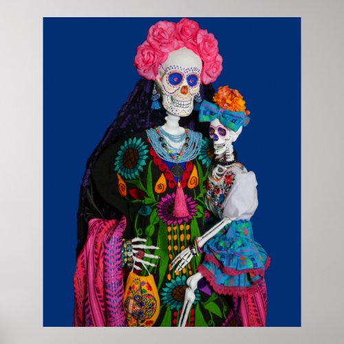 Catrina and Calavera Child Sugar Skull Poster