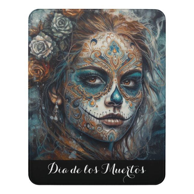 Catrina Azul, custom Door Sign (Contemporary Vert)