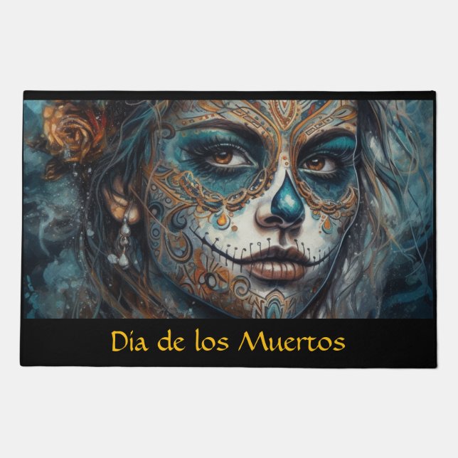 Catrina Azul, custom Doormat (Front)