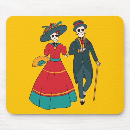 Catrina Couple Mexican Day Of The Dead Mouse Pad