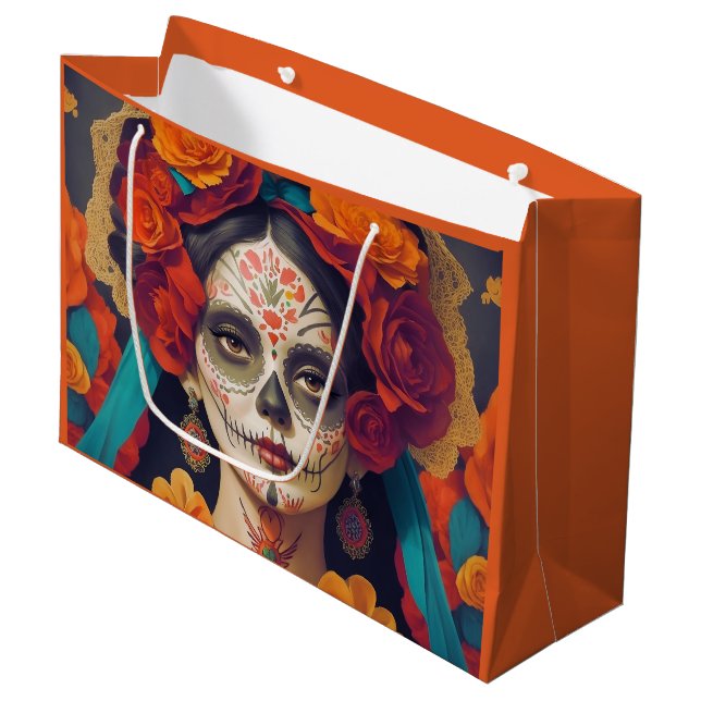 Catrina Day Of The Dead 1 Large Gift Bag (Front Angled)