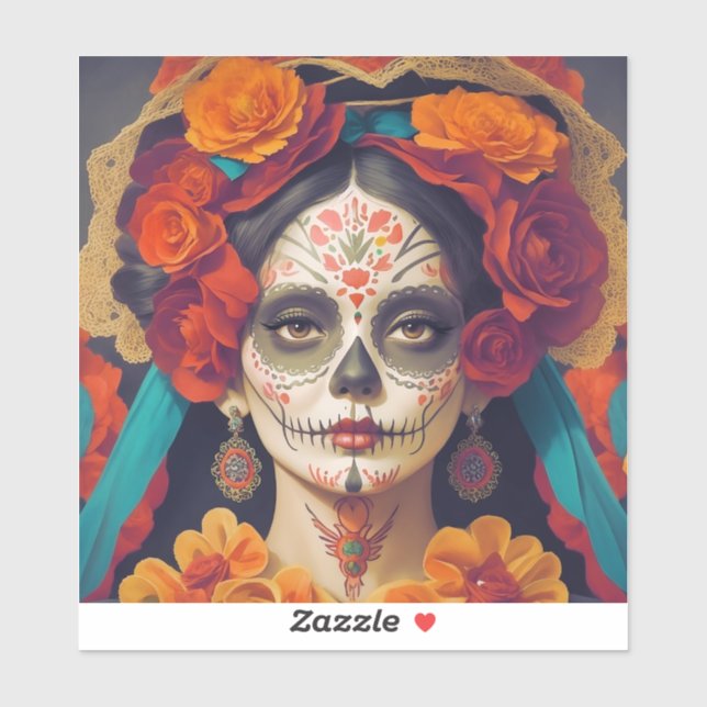 Catrina Day Of The Dead 1 Sticker (Sheet)