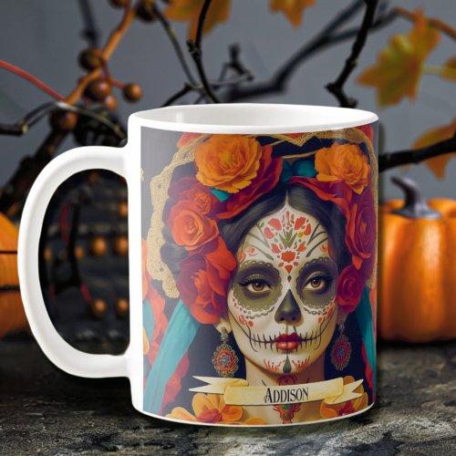 Catrina Day Of The Dead 1 With Text Coffee Mug