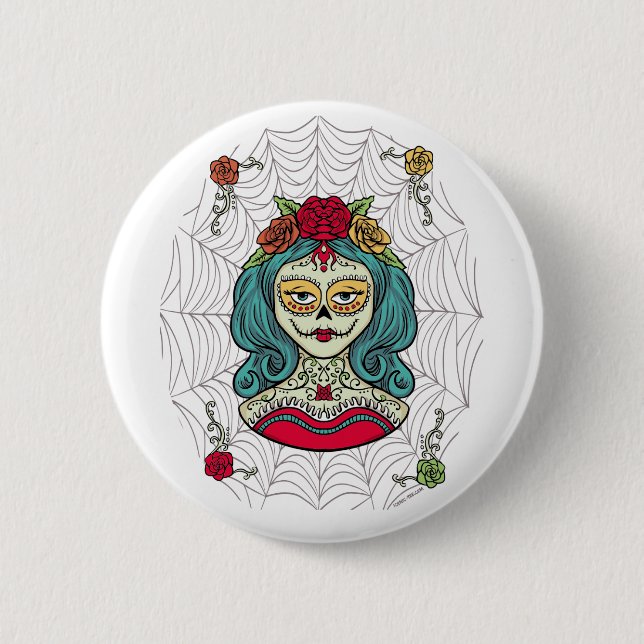 Catrina Día de Muertos Web Button (Front)