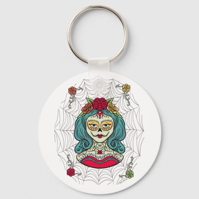 Catrina Día de Muertos Web Keychain (Front)