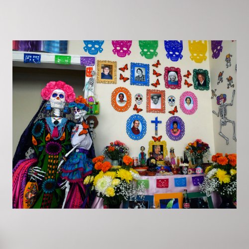 Catrina Mother and Child Ofrenda Poster