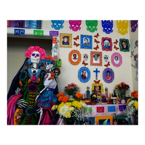 Catrina Mother and Child Ofrenda Poster