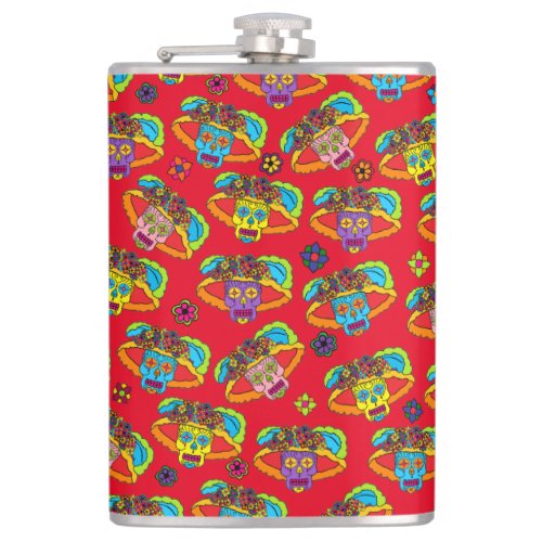 Catrina Sugar Skull Hip Flask