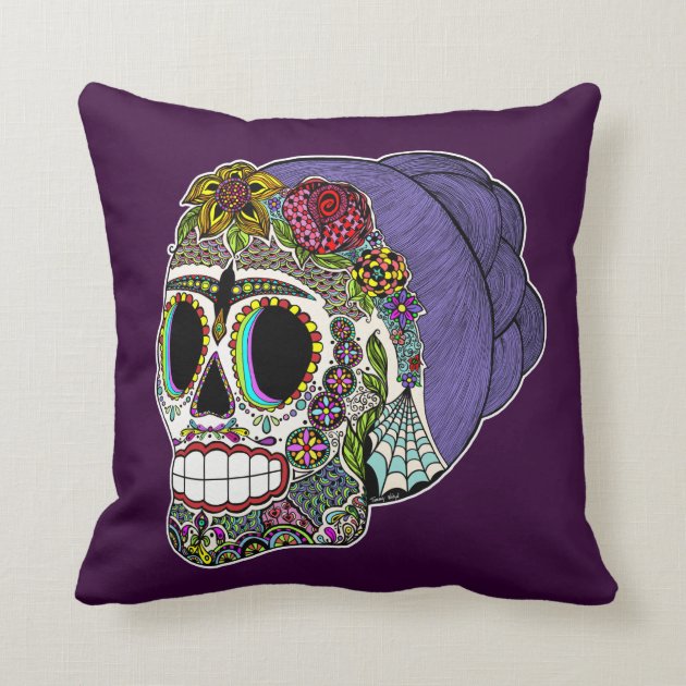 sugar skull throw pillows