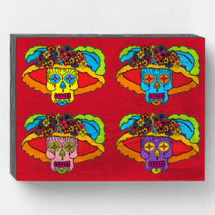Catrina Sugar Skull Wooden Box Sign