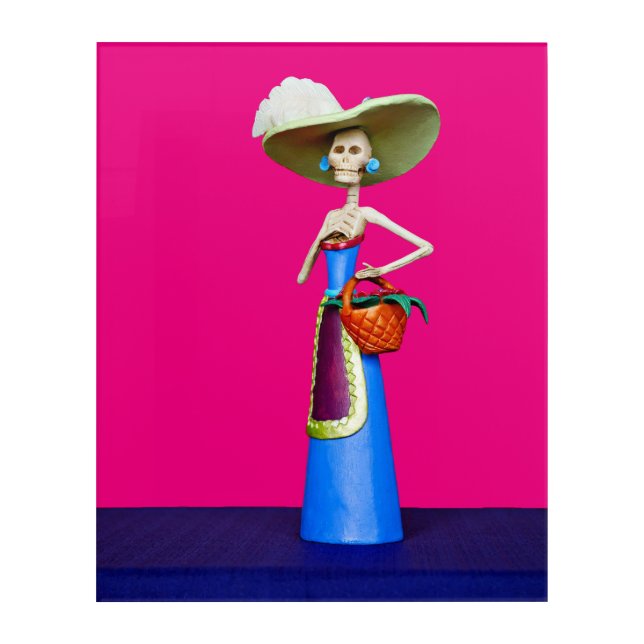 Catrina with a basket Acrylic Wall Art (Front)