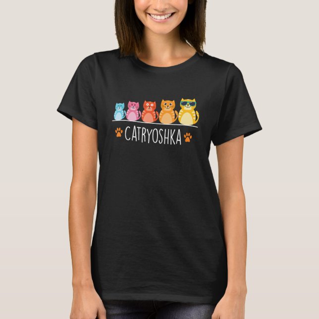 Catryoshka - Colorful Cat Owner Animal Lover Veter T-Shirt (Front)