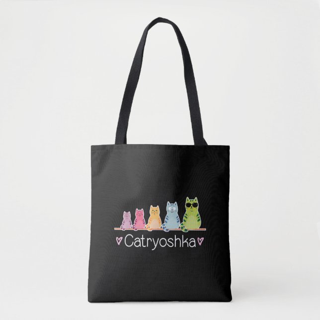 Catryoshka Cute Cats Matryoshka Russian Nesting Do Tote Bag (Front)