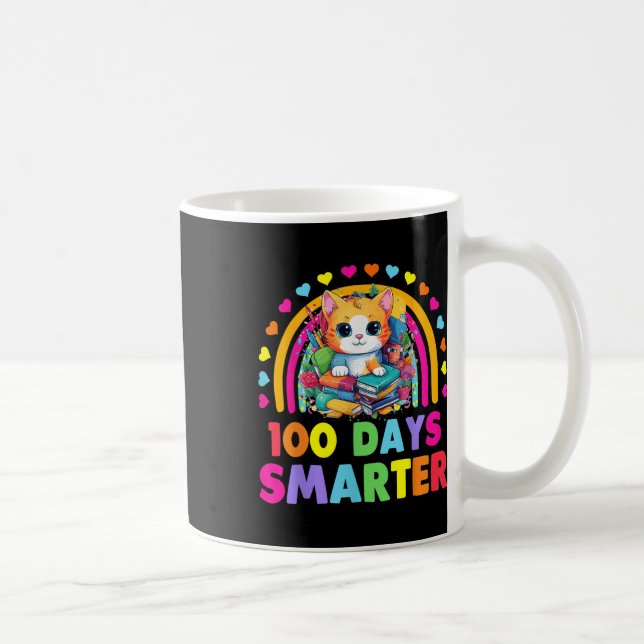 Cats 100th Day Of School Teacher 100 Days Smarter  Coffee Mug (Right)