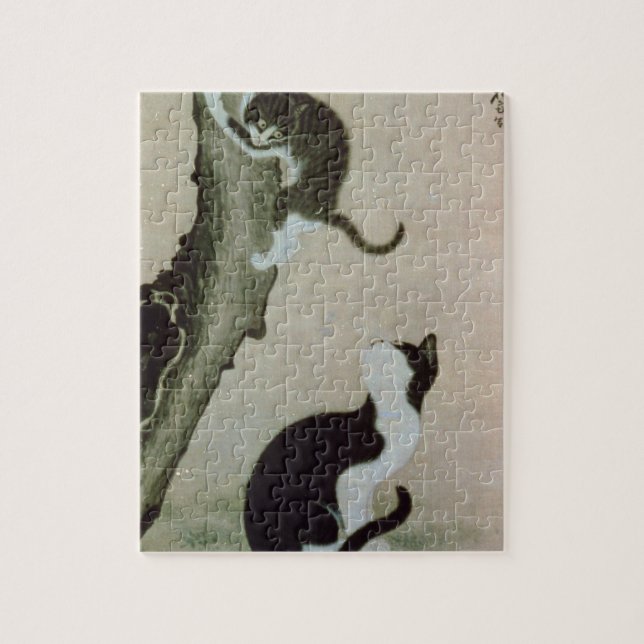 Cats, 17th century (ink on silk) jigsaw puzzle (Vertical)