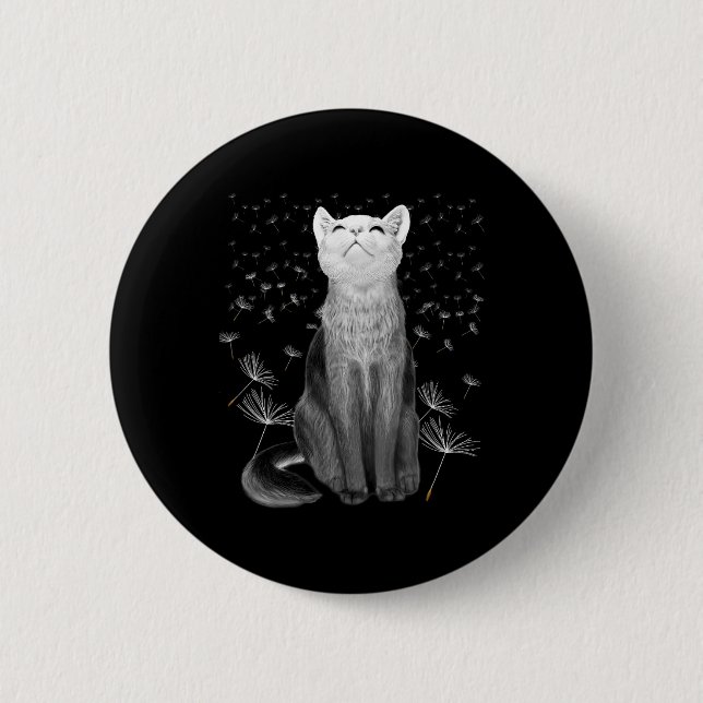 Cats 365 Cats 365 Dandelion Cat Graphic  Button (Front)