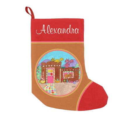 Cats & Adobe Gingerbread House Custom Christmas Small Christmas Stocking