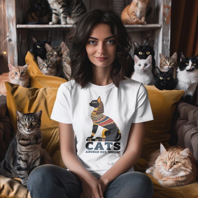 Cats - Adored Since 3000BC T-Shirt (Bow down to the original royalty—cats! )