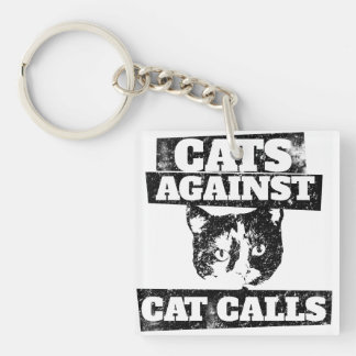 Cats against cat calls keychain