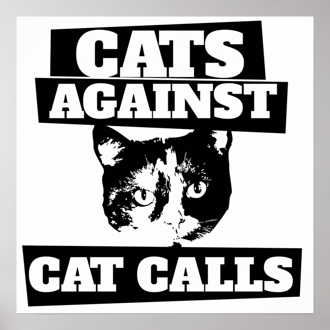 Cats against cat calls poster Zazzle